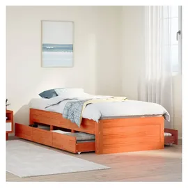 vidaXL Massivholzbett 90 x 200 cm Braun