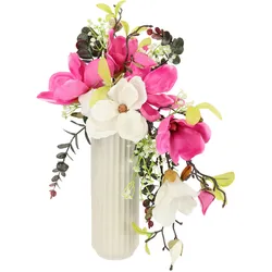 Kunstpflanze I.GE.A. "Magnolien", pink (weiß, pink), B:27cm H:45cm T:23cm, Keramik, Kunststoff, Polyester, Kunstpflanzen, Geschenkartikel