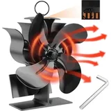 Kaminventilator, 4-Blatt-Ofenventilator, nicht elektrischer, leiser Holzofenventilator für Holz/Holzscheite/Kamin
