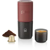 WACACO Kaffeemaschine elektrisch und tragbar, mit 4 Kaffeearten und schnellen Aufwärmen, 3 x 3000 mAh Akku, 20 bar tragbare Espressomaschine für gemahlenen Kaffee und NS-Kapsel (Tscan rot)