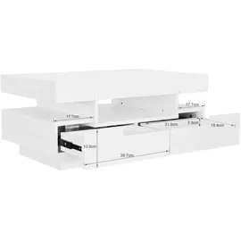stilvora Couchtisch Weiß Holzwerkstoff 80 x 36 x 50 cm