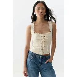 Gina Tricot - Corset top - korsett-oberteile - Weiß - 36 - Dame - Weiß - 36