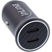 InLine USB KFZ Stromadapter Power Delivery, 2x USB-C, schwarz