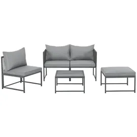 Svita Detroit Gartenmöbel Set Polyrattan Lounge Modular grau