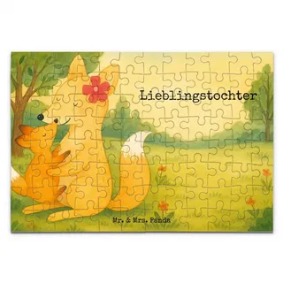 Mr. & Mrs. Panda Puzzle Fuchs Mama Design 96 Teile - Weiß - Geschenk, Tochter, Beste Tochter, Puzzleteile, Zauberhafte Motive weiß 16.5 cm x 10 cm x 11 cm x 0.2 cm