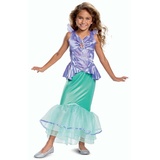 Disney Offizielles Arielle Kostüm Mädchen, Meerjungfrau Kostüm Mädchen Prinzessin Ariel Kleid, Karneval Kostüm Kinder Meerjungfrauen Faschingskostum Geburstag Princess Mermaid Costume Kids Größ L