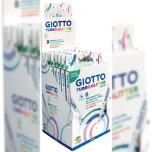 Giotto Turbo Glitter 8 Fasermaler in Pastellfarben