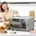Homcom Minibackofen 32l 1600 W silber inkl. Backblech + Grillrost + Krümelblech
