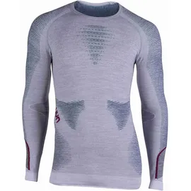 Uyn AMBITYON UW LG_SL. Melange T-Shirt Men's Weiße Melange/Avio/Bordeaux XL