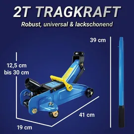 BITUXX Rangierwagenheber Stahl 2T blau