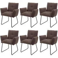 Mendler 6er-Set Esszimmerstuhl HWC-K34, Küchenstuhl Polsterstuhl Stuhl Armlehne, Öko-Tex