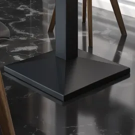 GGM Möbel BPA | Bistro Tisch | Quadratisch | Edelstahl Rand | 60 x 60 x 78,5 cm | Weiß Marmor / Schwarz