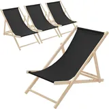 ECD Germany Sonnenliege 100 x 57,5 x 83 cm Schwarz