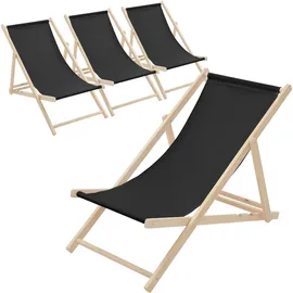 ECD Germany Sonnenliege 100 x 57,5 x 83 cm Schwarz
