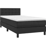 vidaXL Boxspringbett mit Matratze Schwarz 100x200 cm Kunstleder