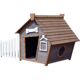 Dobar Hundehütte Porch 146,3 x 90 x 96 cm Holz Grau/Braun