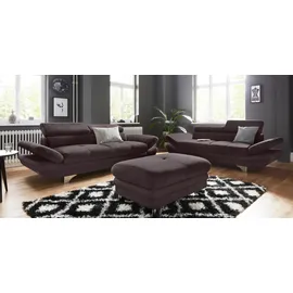Cotta 3-Sitzer "Enterprise", braun (mud), B:233cm H:75cm T:104cm, Struktur (100% Polyester );Chenille (90% Polyester; 10% Polyamid ), Sofas, Big-Sofa, mit Armteilverstellung & Kopfteilverstellung