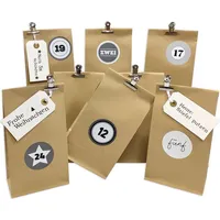 Frau Wundervoll DIY Adventskalender zum Befüllen Weihnachtszeit, Blockbodenbeutel 12(L)x7(B)x24(H)cm