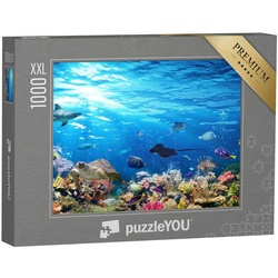 puzzleYOU Puzzle Puzzle 1000 Teile XXL „Unterwasser-Szene mit Korallenriff und Fischen“, 1000 Puzzleteile, puzzleYOU-Kollektionen Unterwasser