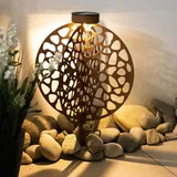 ETC Shop LED Solarleuchte rost, Erdspieß, H 30 cm