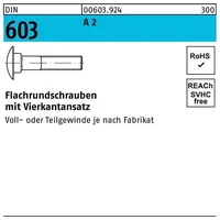 Industrial Quality Supplies DIN 603 Flachrundschraube M8x60 Edelstahl A2
