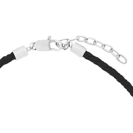 Tom Tailor Halskette 2100700 Schwarz / Leder / Edelstahl