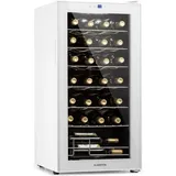Klarstein - Weinkühlschrank, 1 Zonen Getränkekühlschrank Klein, Freistehender Kleiner Weinschrank, 74L Wein-Kühlschrank mit Glastür, Indoor/Outdoor