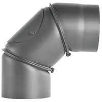 Bertrams Ofenrohrbogen Stahl Ø 150 mm verstellbar mit Tür grau