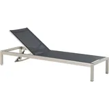 Beliani Sonnenliege 198 x 64 x 93 cm Schwarz/Silber