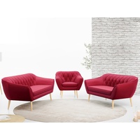 MKS MÖBEL Sofa PIRS 3 2 1, Moderne Sofa Set, Skandinavische Deko rot