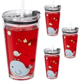 Relaxdays Kindergläser 0,45 l Transparent 4 St.