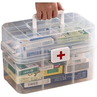 Visiblurry Medizinbox-Organizer-Aufbewahrung - Medizinschrank Familienaufbewahrung 3-lagig - Medizinkoffer mit Griff und Schnalle, Organizer für Familienmedizin-Sets für Camping, Schule, Zuhause