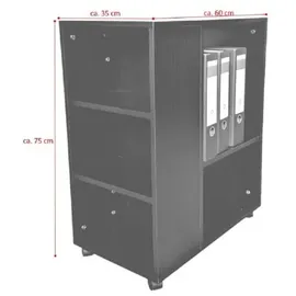 Jet-Line Druckertisch Büro mit Rollen Druckerständer Leon schwarz Jet-Line