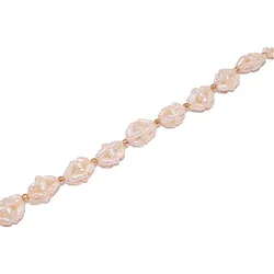 Collier FIRETTI "Schmuck Geschenk Halsschmuck Halskette Edelstein Farbstein", gold (gelbgoldfarben, weiß), Halsketten, Damen, Messing-Perlen, L: 50cm B: 10mm, Messing, Perlen, Made in Germany - mit Süßwasserzuchtperle, B:10mm