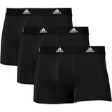 adidas Herren Boxershorts, Multipack - Trunks, Active Flex Cotton, Logo, einfarbig Schwarz XL