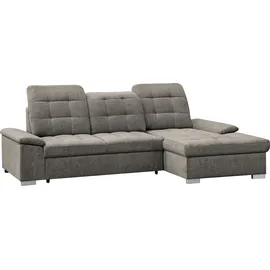 werk2 Ecksofa WERK2 "Carmen, mit Bettfunktion & Bettkasten, optional Sitztiefenverstellung", beige, B:264cm H:105cm T:170cm, 95% Polyester, 5% Nylon, Sofas, Ecksofa, mit Sitztiefenverstellung, Struktur weich, beige