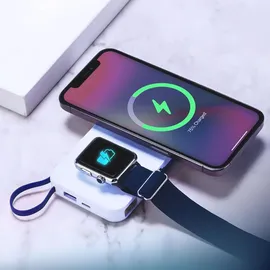 3M 3mk Powerbank PastelUp 10,000mAh USB-A / C für iPhone Huawei Samsung XiaomiWeiss kompatibel mit MagSafe - Weiß