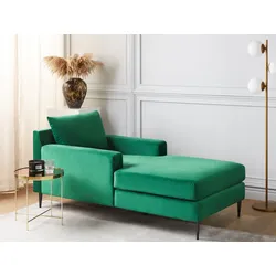 Chaiselongue Samtstoff grün / schwarz GUERET