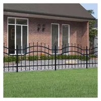 vidaXL Zaun-Set 2040 x 115 cm Schwarz/Stahl