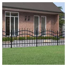 vidaXL Zaun-Set 2040 x 115 cm Schwarz/Stahl