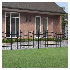 vidaXL Zaun-Set 2040 x 115 cm Schwarz/Stahl