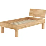 Erst-Holz Einzelbett Buche 100x200 stabil hoch Massivholzbett Seniorenbett Zubehör wählbar V-60.81-10 Rollrost inkl.