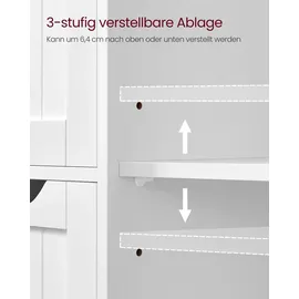 VASAGLE Badezimmerschrank 30 x 55 x 82 cm Weiß