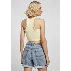 URBAN CLASSICS Ladies Cropped Rib Top - gelb