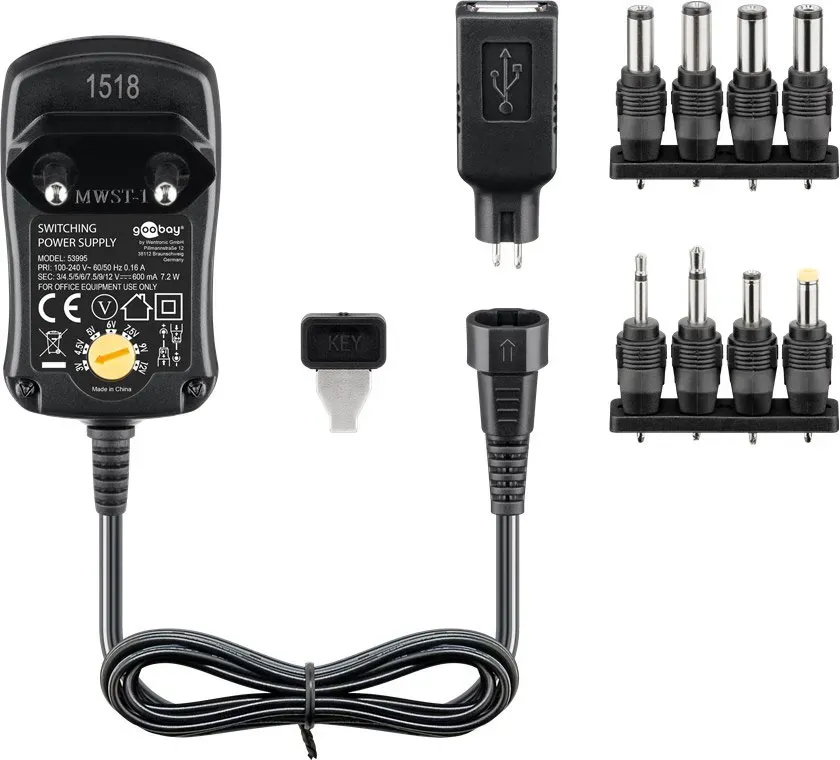 Universelles Netzteil USB Adapter 600mA für Handy Smartphone Tablet Wentronic NTS 600