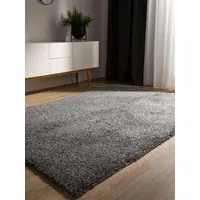 benuta basic Waschbarer Hochflor Shaggyteppich Soho grau 160x230 cm - Hochflor Teppich für Wohnzimmer