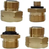 4 Teiliges Gasflaschen Adapter-Set, Gas Adapter Gasflaschen Adapter, Euro Adapter für Gasflaschen, zum Befüllen Deutscher Gasflaschen im Ausland, Messing Gasadapter für Gasflaschen Europa, 1-4