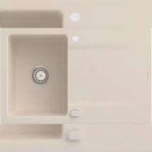 Villeroy & Boch Siluet 45 rechts Einbauspüle ivory Excenterbetätigung 800 x 510 mm