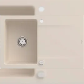 Villeroy & Boch Siluet 45 rechts Einbauspüle ivory Excenterbetätigung 800 x 510 mm