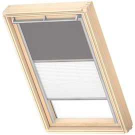 VELUX Original Dachfenster Duo Verdunkelungsrollo für MK06, Grau, mit Grauer Führungsschiene
